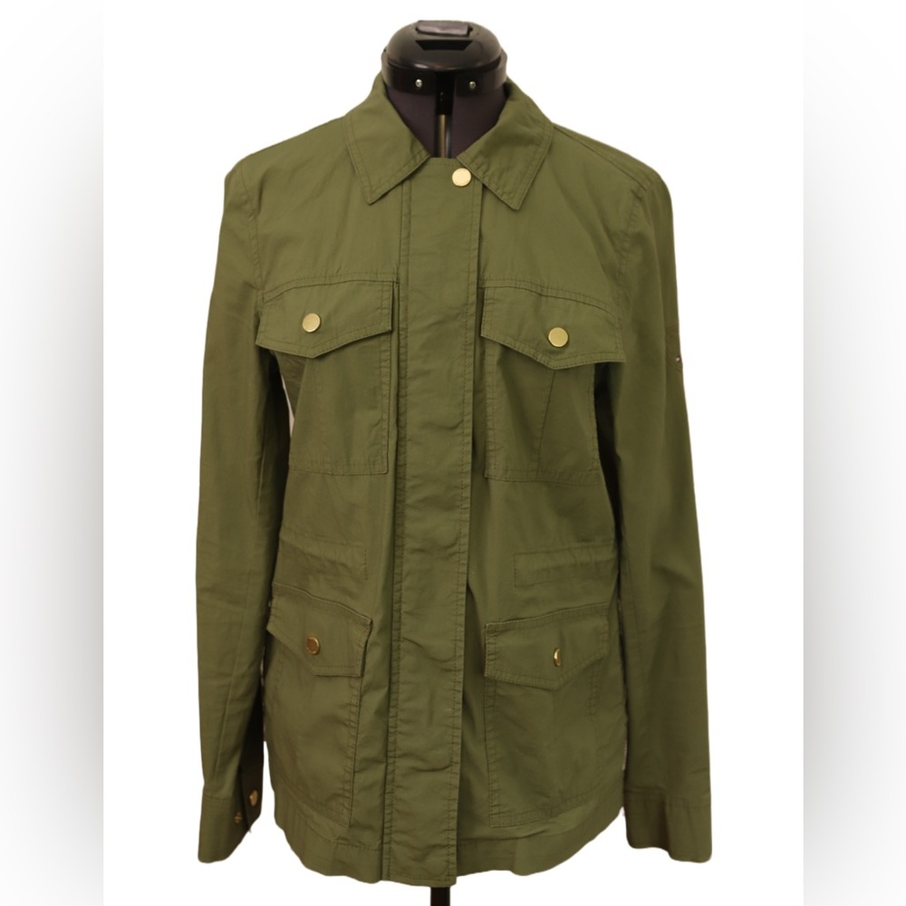 Tommy Hilfiger Women's Utility Jacket Olive Green Cotton | Size XS